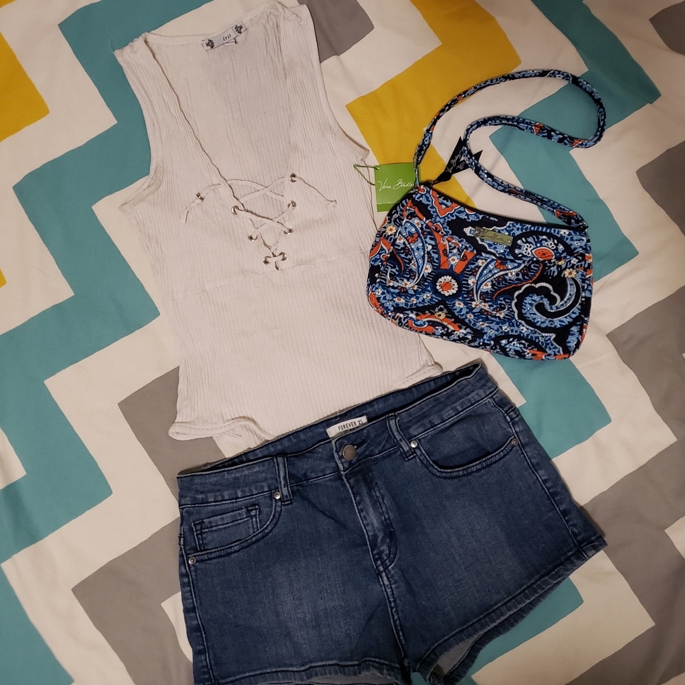 White Lace-up Tank Bodysuit